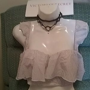 Nwt  Victoria secret strapless ruffle top